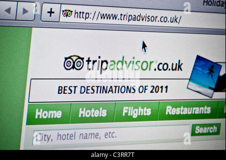 Nahaufnahme von Trip Advisor Logo wie auf ihrer Website zu sehen. (Nur zur redaktionellen Verwendung: print, TV, e-Book und redaktionelle Webseite). Stockfoto