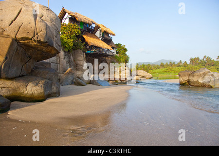 Finca Barlovento Bungalow am Rande des Tayrona National Park in Kolumbien Stockfoto