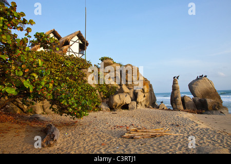 Finca Barlovento Bungalow am Rande des Tayrona National Park in Kolumbien Stockfoto