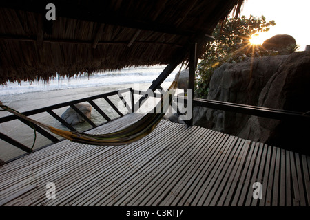 Finca Barlovento Bungalow am Rande des Tayrona National Park in Kolumbien Stockfoto