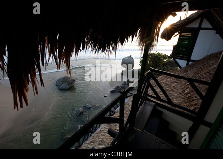 Finca Barlovento Bungalow am Rande des Tayrona National Park in Kolumbien Stockfoto