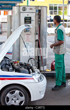 CNG, Compressed Natural Gas Station in Rio De Janeiro, Brasilien Stockfoto