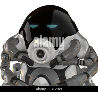 Roboter-Kreatur. Seltsame glänzend Cyborg mit Röhren Stockfoto