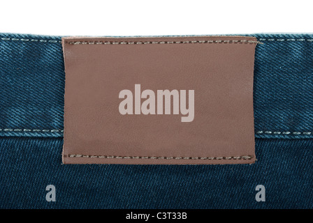 Leere Leder-Jeans-label Stockfoto