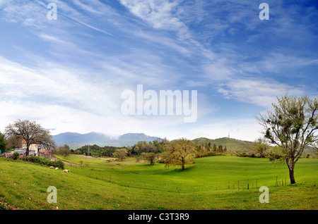 Landschaft von einem italienischen Dorf Stockfoto