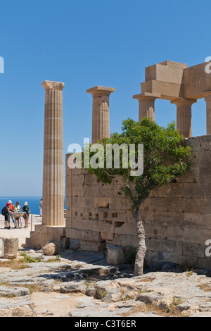 Akropolis von Lindos Rhodos Griechenland Stockfoto