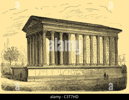 Maison Carrée, antiken Tempel in Nîmes, Frankreich Stockfoto