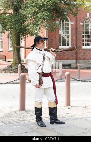 Mann in historischen Kostümen, Philadelphia Stockfoto