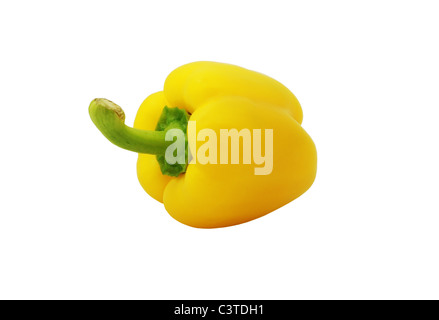 gelbe Paprika isoliert auf weißem Hintergrund Stockfoto