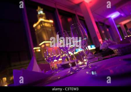 Eine Festtafel im Hotel InterContinental, Warschau, Polen Stockfoto