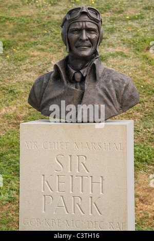 England-Kent, weißen Klippen von Dover, Battle of Britain Memorial, Sir Keith Park Stockfoto