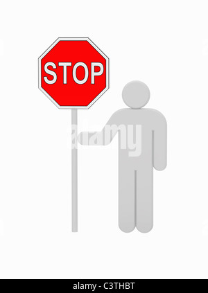 Mann, 3d gerenderte Darstellung isoliert auf weißem Hintergrund. Bild mit hoher Auflösung. Stockfoto