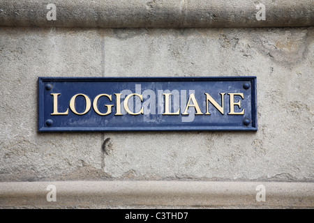 Logik Lane Straße Typenschild Oxford, England, UK Stockfoto