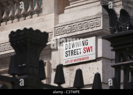 Downing Street Zeichen, London, England, UK Stockfoto