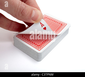 Nahaufnahme von Spielkarten Stockfoto