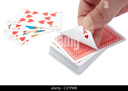 Nahaufnahme von Spielkarten Stockfoto