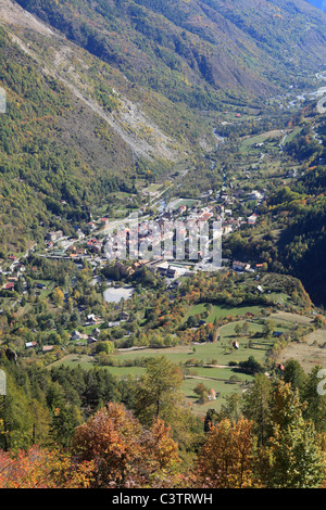 Landschaft des Tinée-Tals im Hinterland des Departements Alpes-Maritimes Stockfoto
