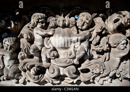 Detail der Fassade in der Altstadt, Danzig, Polen Stockfoto