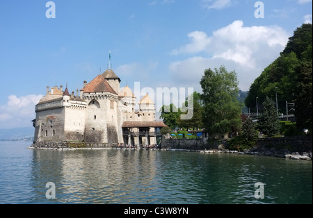 Das Schloss Chillon, Genfer See, Schweiz - 1 Stockfoto