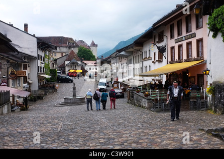Gruyères Stadt Zentrum Schweiz -1 Stockfoto