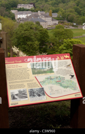 Cressbrook Mill Monsal Trail, Teil einer stillgelegten Eisenbahnstrecke zwischen Bakewell und Buxton in Derbyshire. Stockfoto