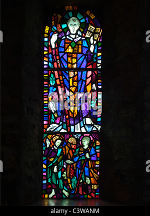 Glasfenster in St. Illtyd Kirche, Caldey Island. Priorat Kirche 117577 Caldey Stockfoto