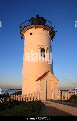 Das Nobska Point Leuchtturm im frühen Morgenlicht, Woods Hole, Cape Cod, Massachusetts, USA Stockfoto