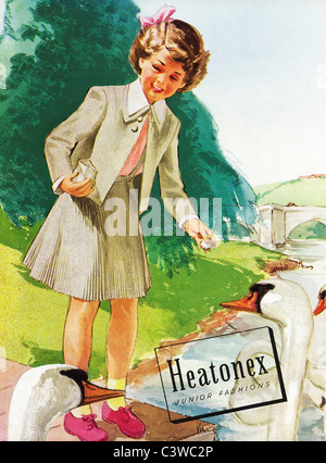 Original ganzseitige Anzeige im Mode-Magazin ca. 1955 für HEATONEX JUNIOR Moden Stockfoto