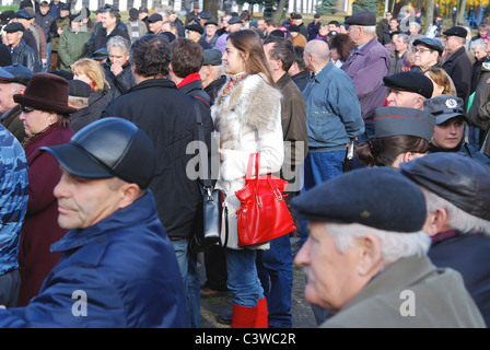 KALININGRAD - 30 Oktober: Kundgebung gegen Willkür und Korruption 30. Oktober 2010 in einem "Yuzhni" Park, Kaliningrad, Russland Stockfoto