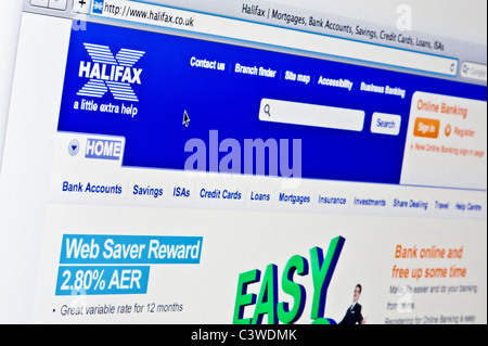 Nahaufnahme von Halifax-Logo auf ihrer Website gesehen. (Nur zur redaktionellen Verwendung: print, TV, e-Book und redaktionelle Webseite). Stockfoto