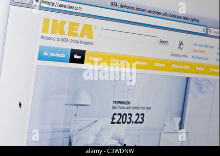 Nahaufnahme von der Ikea-Logo, wie auf ihrer Website zu sehen. (Nur zur redaktionellen Verwendung: print, TV, e-Book und redaktionelle Webseite). Stockfoto