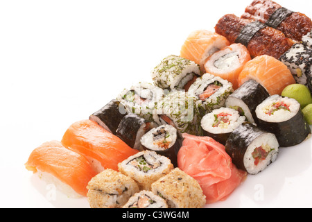 Verschiedene Arten von sushi Stockfoto