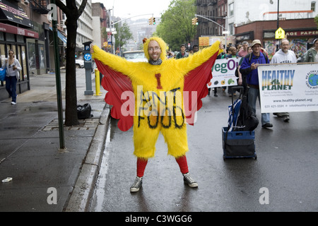 2011: die vierte jährliche Veggie-Parade in Greenwich Village in New York City. Stockfoto