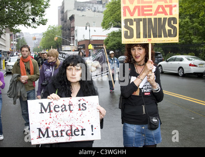 2011: die vierte jährliche Veggie-Parade in Greenwich Village in New York City. Stockfoto