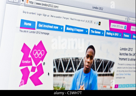 Nahaufnahme von London 2012 Logo wie auf ihrer Website zu sehen. (Nur zur redaktionellen Verwendung: print, TV, e-Book und redaktionelle Webseite). Stockfoto