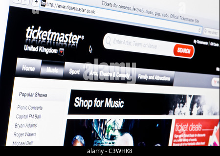 Nahaufnahme von Ticketmaster-Logo auf ihrer Website gesehen. (Nur zur redaktionellen Verwendung: print, TV, e-Book und redaktionelle Webseite). Stockfoto