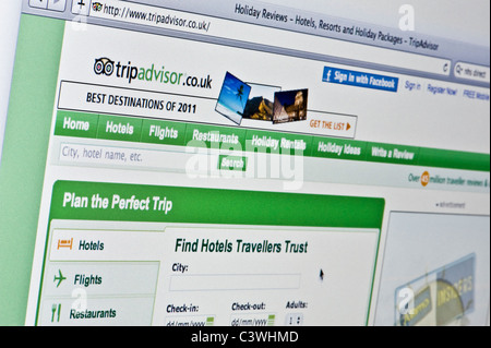 Nahaufnahme von Trip Advisor Logo wie auf ihrer Website zu sehen. (Nur zur redaktionellen Verwendung: print, TV, e-Book und redaktionelle Webseite). Stockfoto