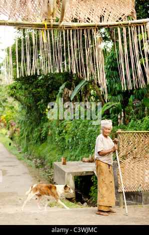 alte Frau in Bali Indonesien Dorf Stockfoto