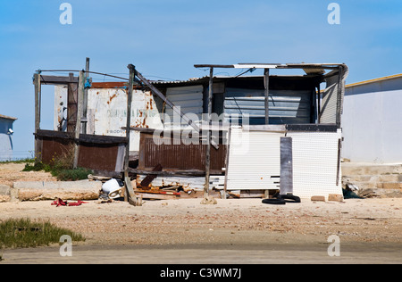 Fischerhäuser an der Ria Formosa Faro, Algarve, Portugal Stockfoto