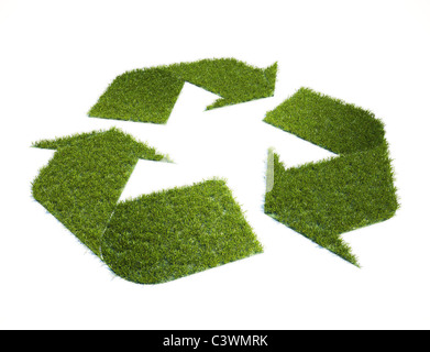 Recycling-Symbol aus grass Stockfoto