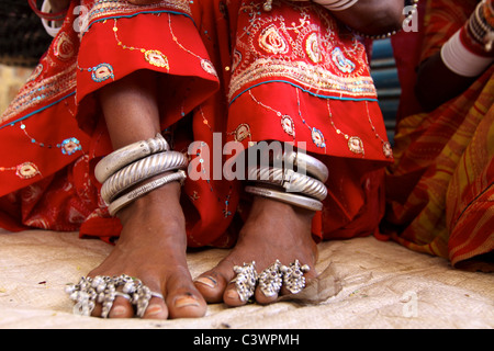 Traditioneller Stammesschmuck in Rajasthan, Indien Stockfoto