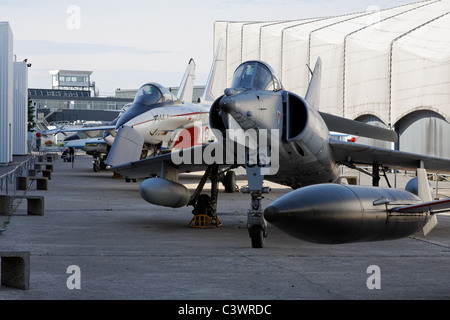 Flugzeuge auf dem Display an das Air and Space Museum, Le Bourget, Frankreich Stockfoto