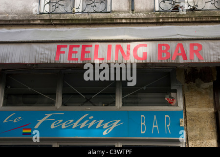 Le Feeling Bar - eine gay-Bar in der Marais-Region von Paris Frankreich Stockfoto