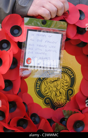 Mohn Kranz von Menschen in East Belfast, britische Soldaten gewidmet Stockfoto