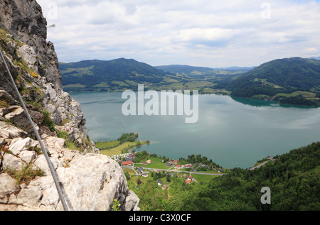 Ein Blick von der Drachenwand-Aufstieg Stockfoto