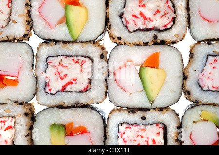 Bunten Rollen von sushi Stockfoto