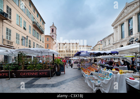 Markt in der Place du Palais-de-Justiz, Nizza Stockfoto