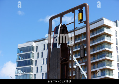 der Bogen-Ferienwohnungen in titanic Viertel Queens island Belfast Nordirland Vereinigtes Königreich. Stockfoto