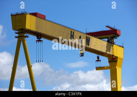 riesige Harland und Wolff Kran Goliath Werft titanic Viertel Queens island Belfast Nordirland Vereinigtes Königreich Stockfoto