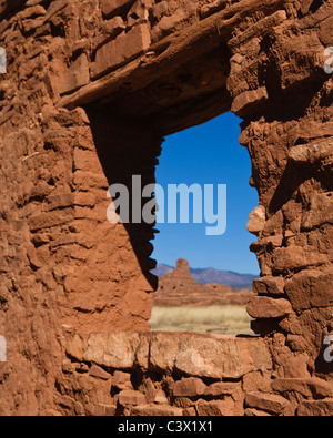 Adobe-Fenster, Abo Ruinen, Salinas Pueblo Mission National Monument, New Mexico Stockfoto